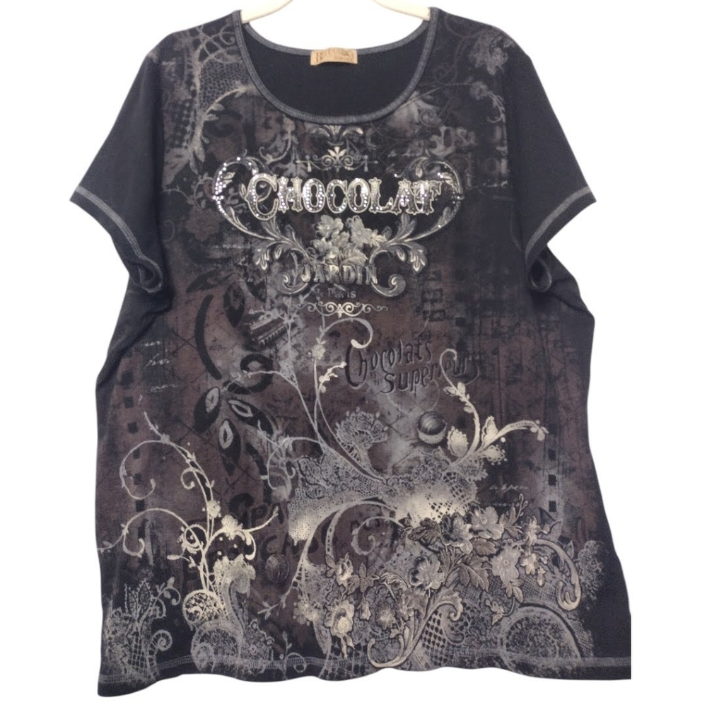 Blue Canyon Chocolat Jardin Paris Y2K Grunge Indie Top 3x